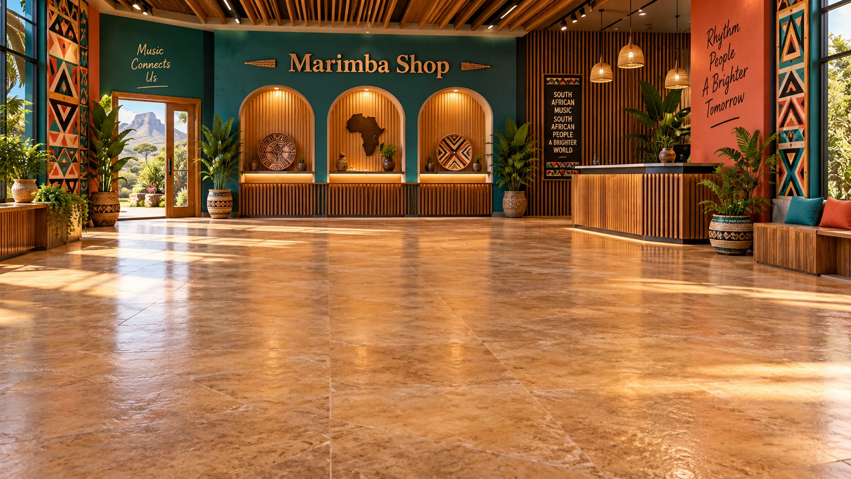 The colourful Marimba Shop interior